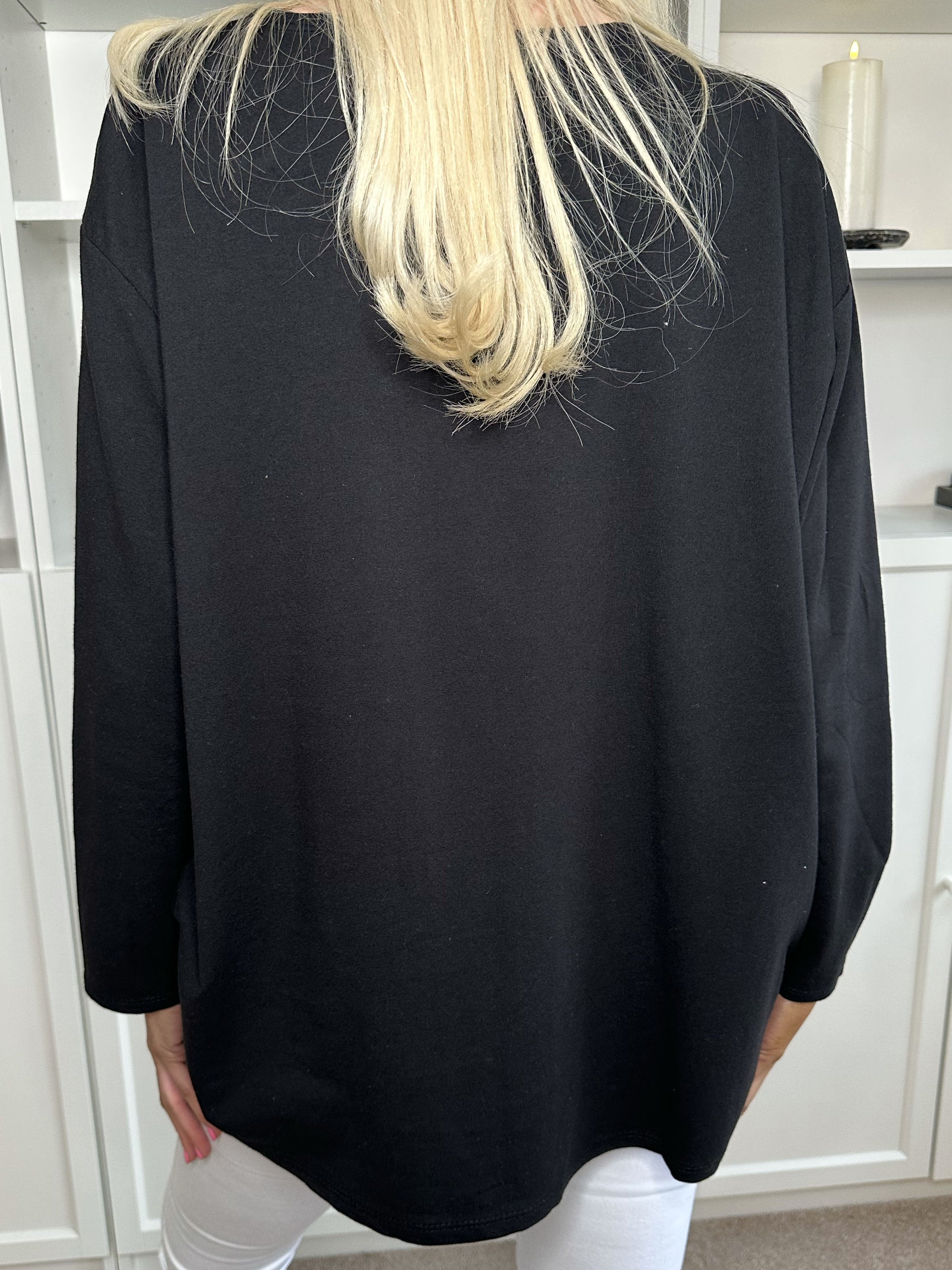 Limitless - Joggingskjorta i bomull med text och imiterad remsa